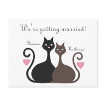 Love Cats Save The Date Announcement Postcard
