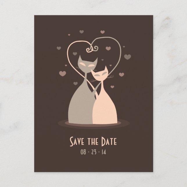 Love Cats - Save the date postcard (Front)