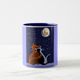 Love cats Two-Tone coffee mug