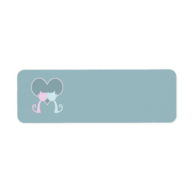 Love Cats Wedding Return Address Label (Front)