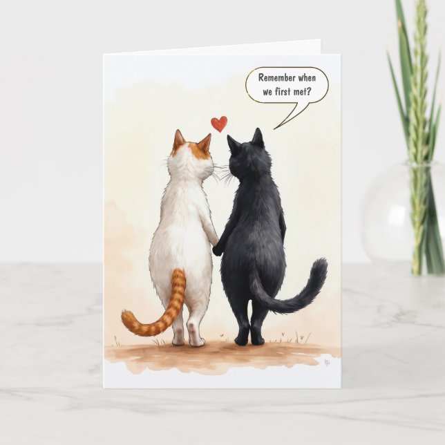 Love Cats With a Red Heart Card (Front)