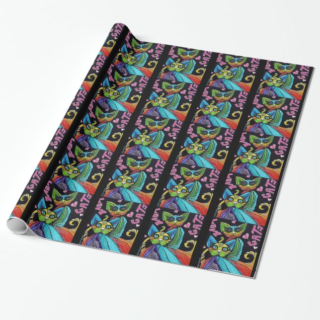 Love Cats Wrapping Paper (Unrolled)