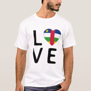 Love - Central African Republic Flag T-Shirt
