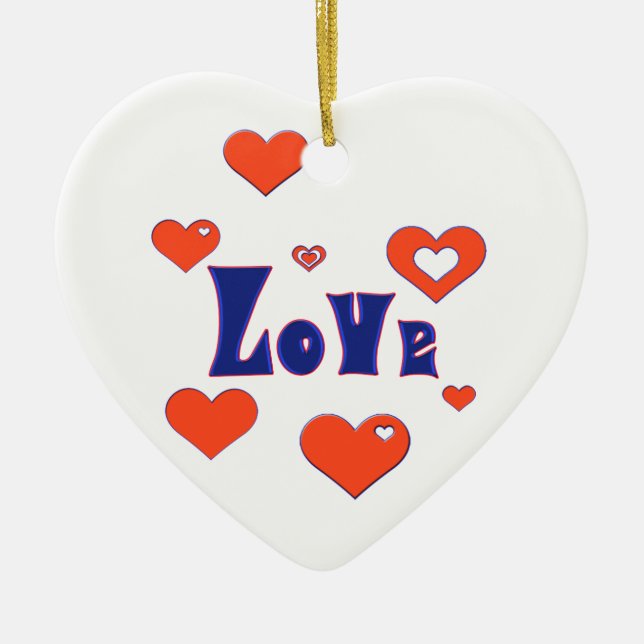 Love Ceramic Ornament (Front)