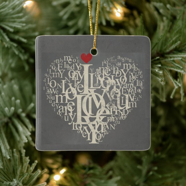 Love Ceramic Ornament (Tree)