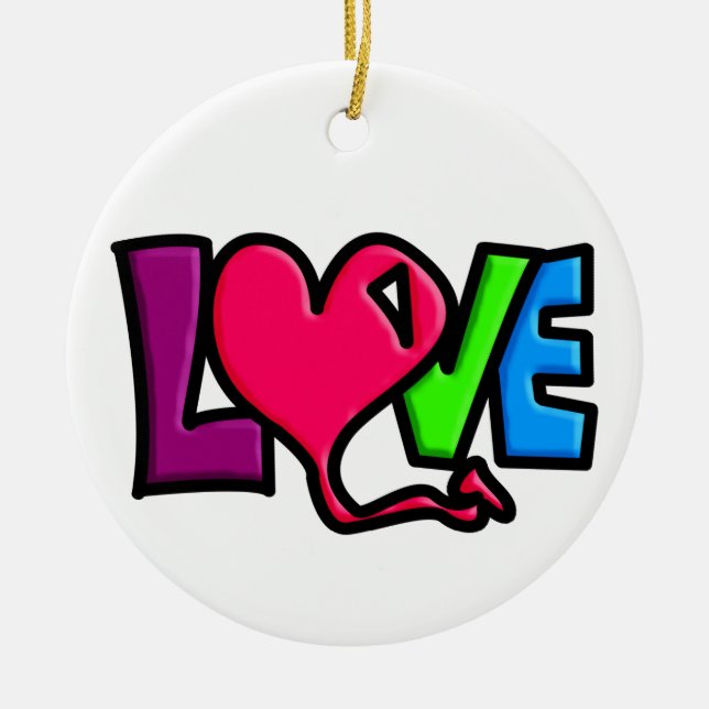 Love  ceramic ornament (Front)
