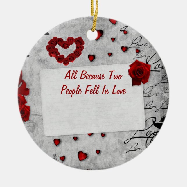 Love Ceramic Tree Decoration (Front)