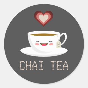 Love Chai Tea Classic Round Sticker