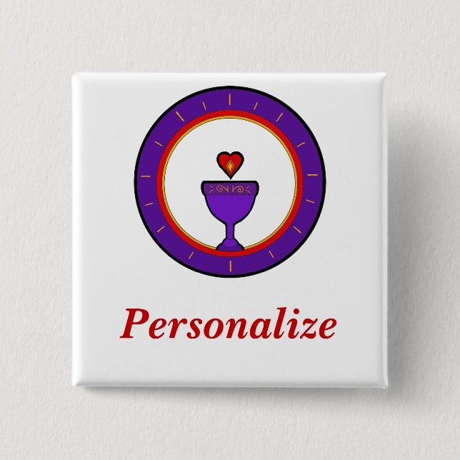 Love Chalice Name Tag 15 Cm Square Badge (Front)