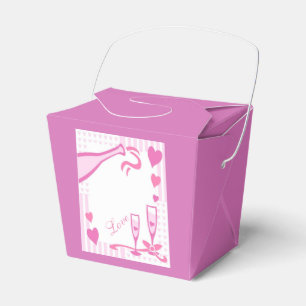 Love, Champagne & Hearts Pink Takeout Favour Box
