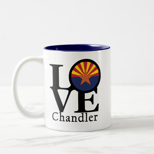 LOVE Chandler Arizona Two-Tone Coffee Mug (Left)