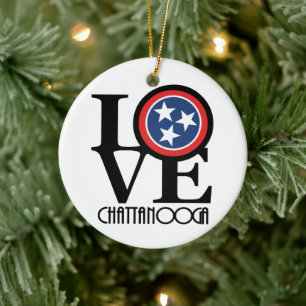 LOVE Chattanooga Tennessee Ceramic Ornament