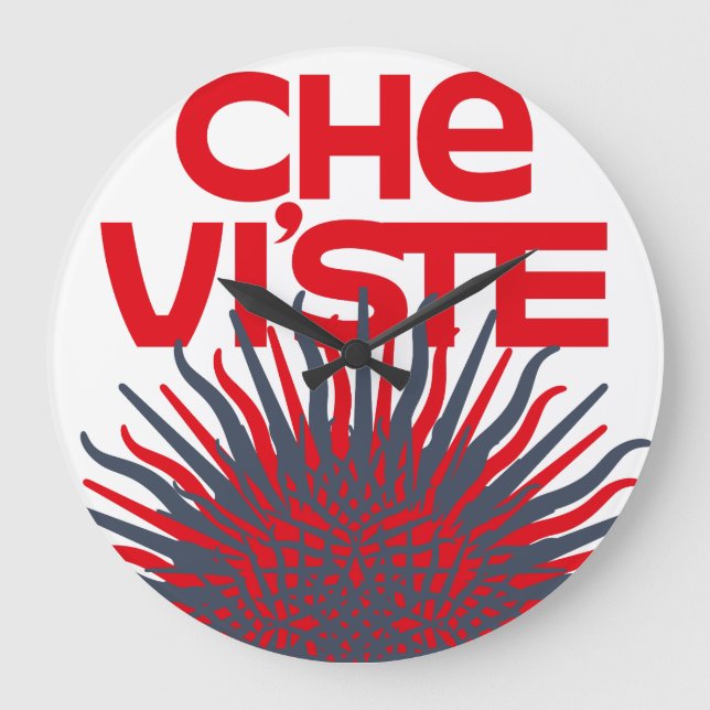 LOVE Che viste vers 2024 by MASANSER PIXELAT Large Clock (Front)
