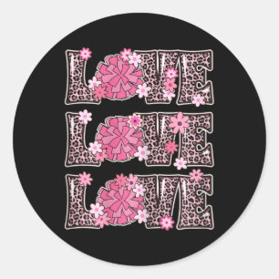 Love Cheerleading Lover Outfit Women Kids Cute Che Classic Round Sticker