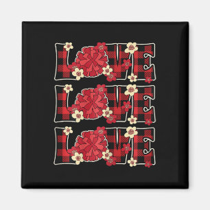 Love Cheerleading Lover Outfit Women Kids Cute Che Magnet