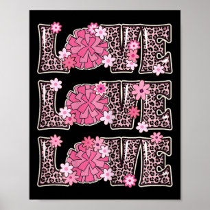 Love Cheerleading Lover Outfit Women Kids Cute Che Poster
