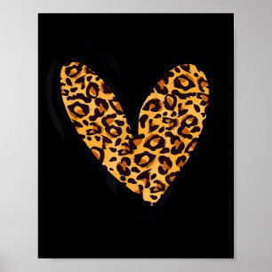 Love Cheetah Leopard Print Heart Valentines Day Gi