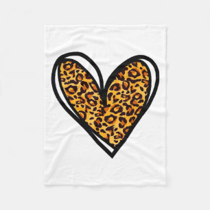 Love Cheetah Leopard Print Heart Valentines Day Gi Fleece Blanket