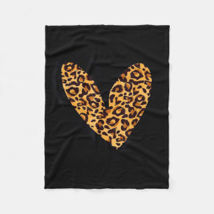 Love Cheetah Leopard Print Heart Valentines Day Gi Fleece Blanket