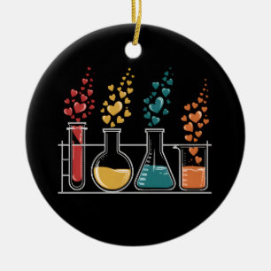 Love Chemistry Hearts Science Teacher Men Women Ceramic Ornament