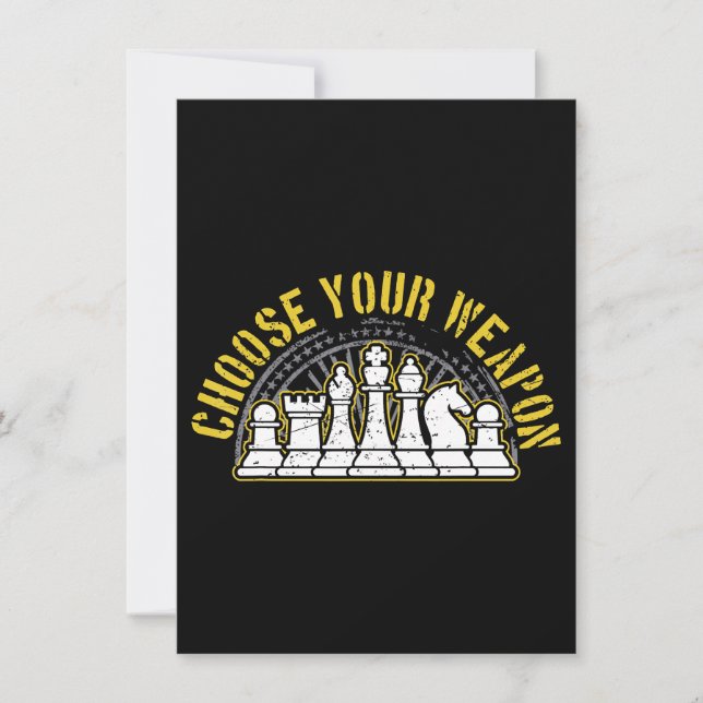 love chess choose your weapon gift idea chess invitation (Front)