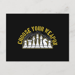 Love Chess Choose Your Weapon Gift Idea Chess Postcard