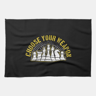 love chess choose your weapon gift idea chess tea towel