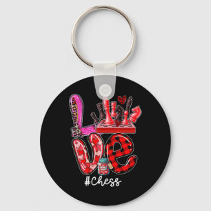 Love Chess Equipment Player Team Valentine's Day H Key Ring