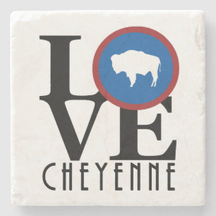 LOVE Cheyenne Wyoming Stone Coaster