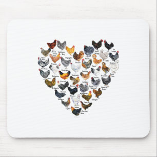 Love Chickens Heart Types Of Chicken Mouse Pad