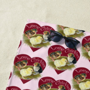 Love Chickies Beach Towel