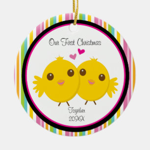 Love Chicks Couple Christmas Ornament