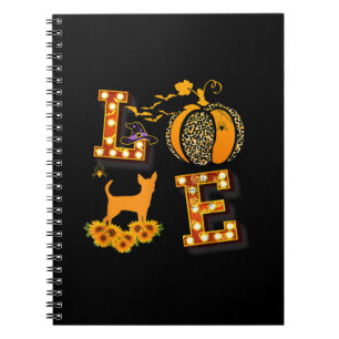 Love Chihuahua Leopard Print Pumpkin Halloween Notebook