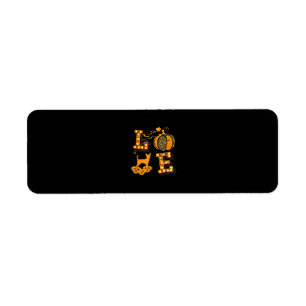 Love Chihuahua Leopard Print Pumpkin Halloween Return Address Label