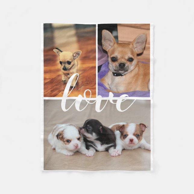 Love Chihuahua Photo Fleece Blanket (Front)