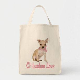 Love Chihuahua Puppy Dog Canvas Tote Bag