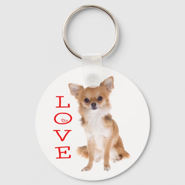 Love Chihuahua Puppy Dog Keychain (Front)