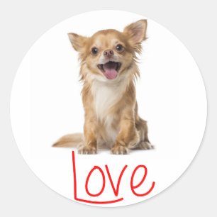Love Chihuahua Puppy Dog Stickers / Seals