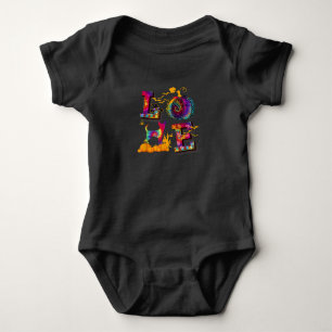 Love Chihuahua Tie Dye Pumpkin Halloween Costume Baby Bodysuit