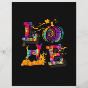 Love Chihuahua Tie Dye Pumpkin Halloween Costume Custom Letterhead