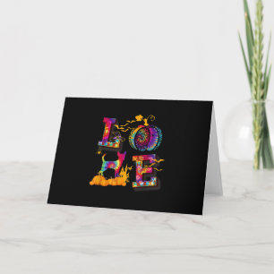 Love Chihuahua Tie Dye Pumpkin Halloween Costume Holiday Card