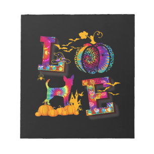 Love Chihuahua Tie Dye Pumpkin Halloween Costume Notepad