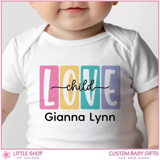 Love Child Customizable Name Girl's Baby Bodysuit (Creator Uploaded)