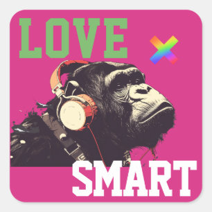LOVE × CHIMPANZEE  - Custom Square Sticker