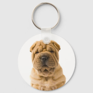 Love Chinese Shar Pei Puppy Dog Keychain