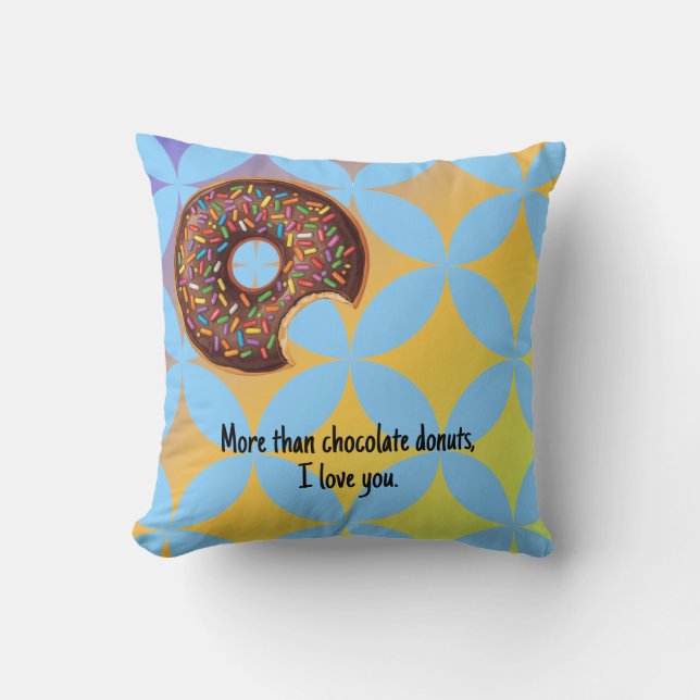 Love Chocolate Donuts Cushion (Front)