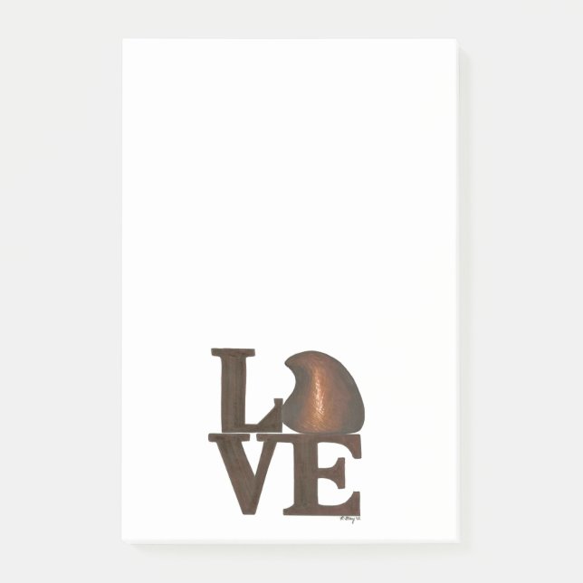 LOVE Chocolate Drop Candy Valentine Post Its Post-it Notes (Front)