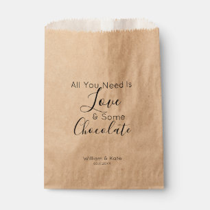 Love Chocolate Personalised Wedding Treat Favour Bag