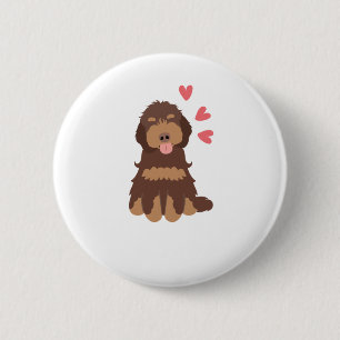 Love Chocolate Phantom Cockapoo Cavapoo Dog 6 Cm Round Badge