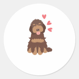 Love Chocolate Phantom Cockapoo Cavapoo Dog Classic Round Sticker